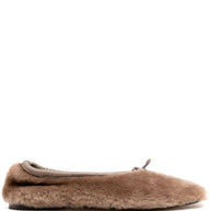 HEREU Puntera Shearling Ballets - Dove Grey