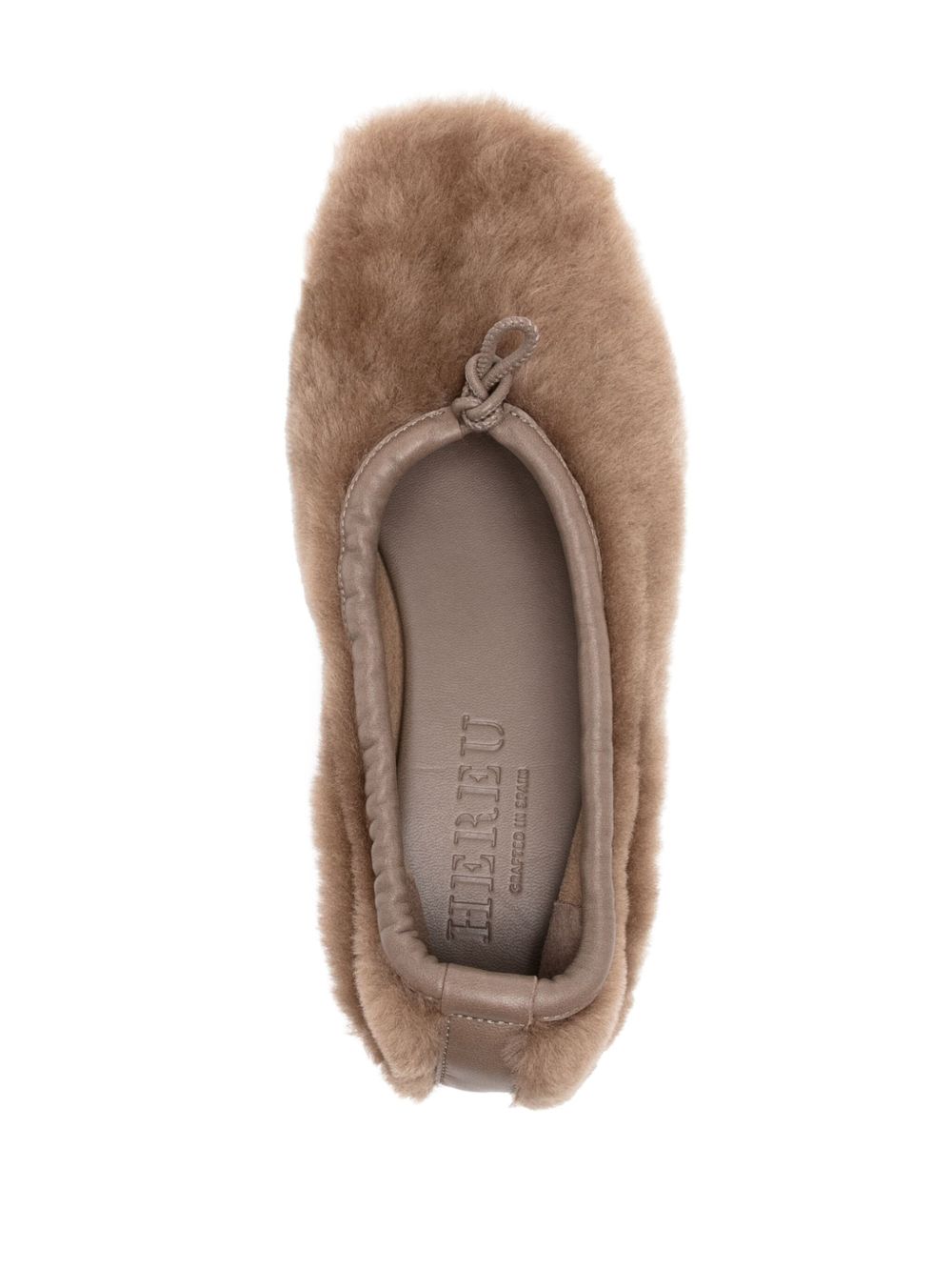 HEREU Puntera Shearling Ballets - Dove Grey