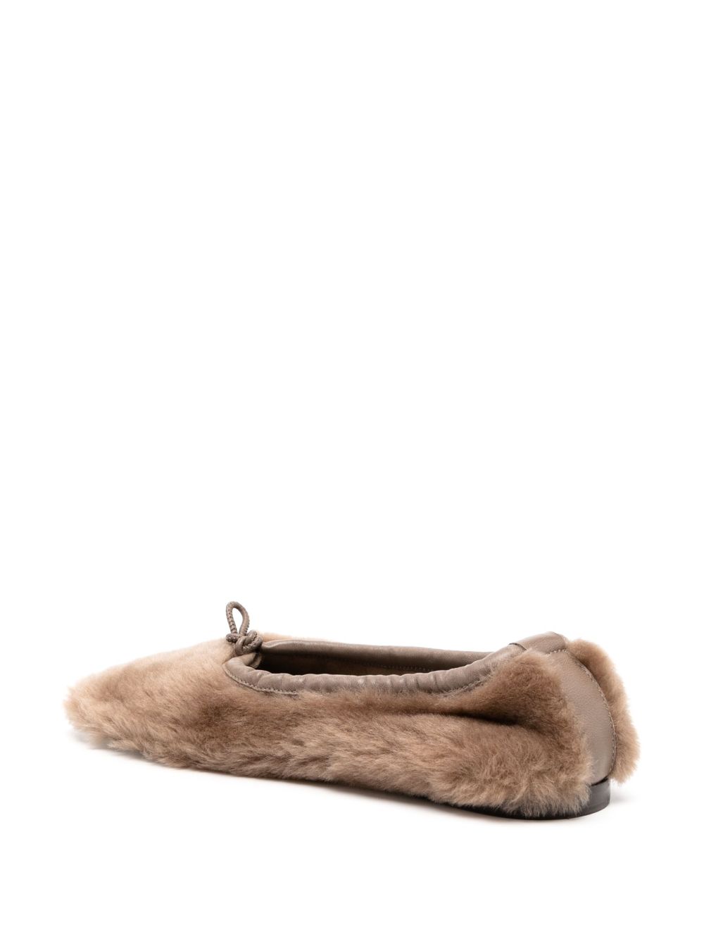 HEREU Puntera Shearling Ballets - Dove Grey