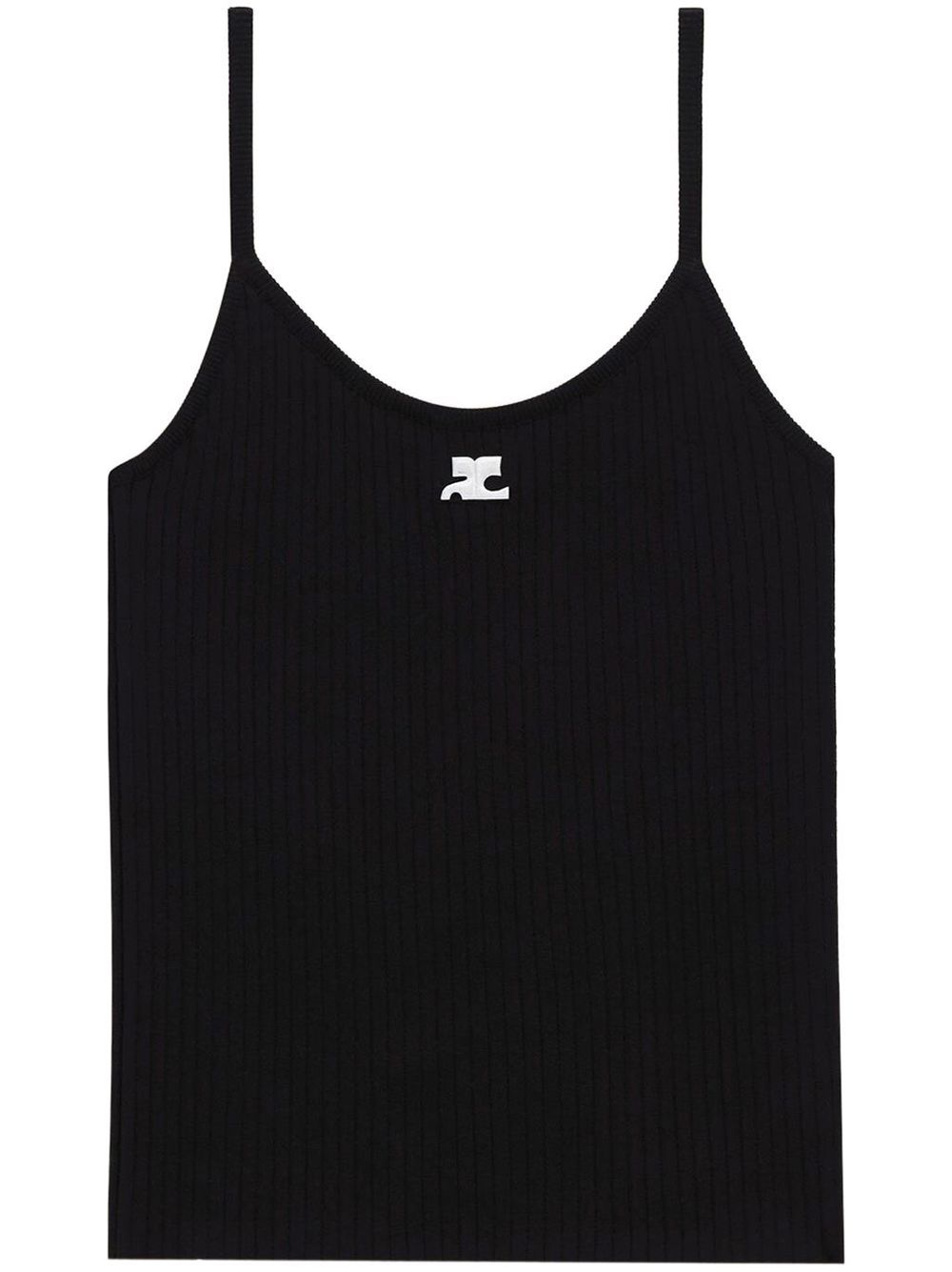COURREGES RE-EDITION Logo Knitted Tank Top - Black