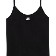 COURREGES RE-EDITION Logo Knitted Tank Top - Black