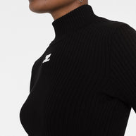 COURREGES RE-EDITION Logo Knitted Turtle-neck Sweater - Black