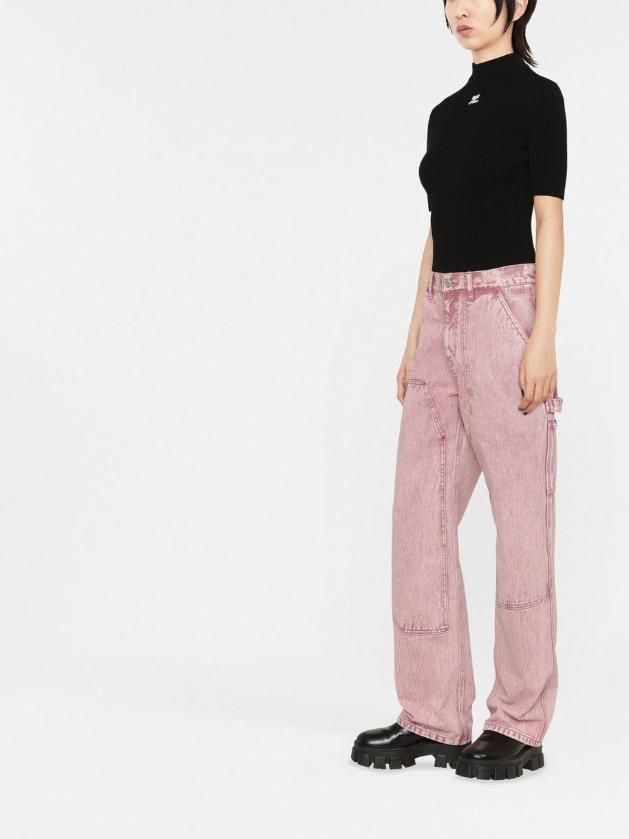 COURREGES RE-EDITION Logo Knitted Top - Black