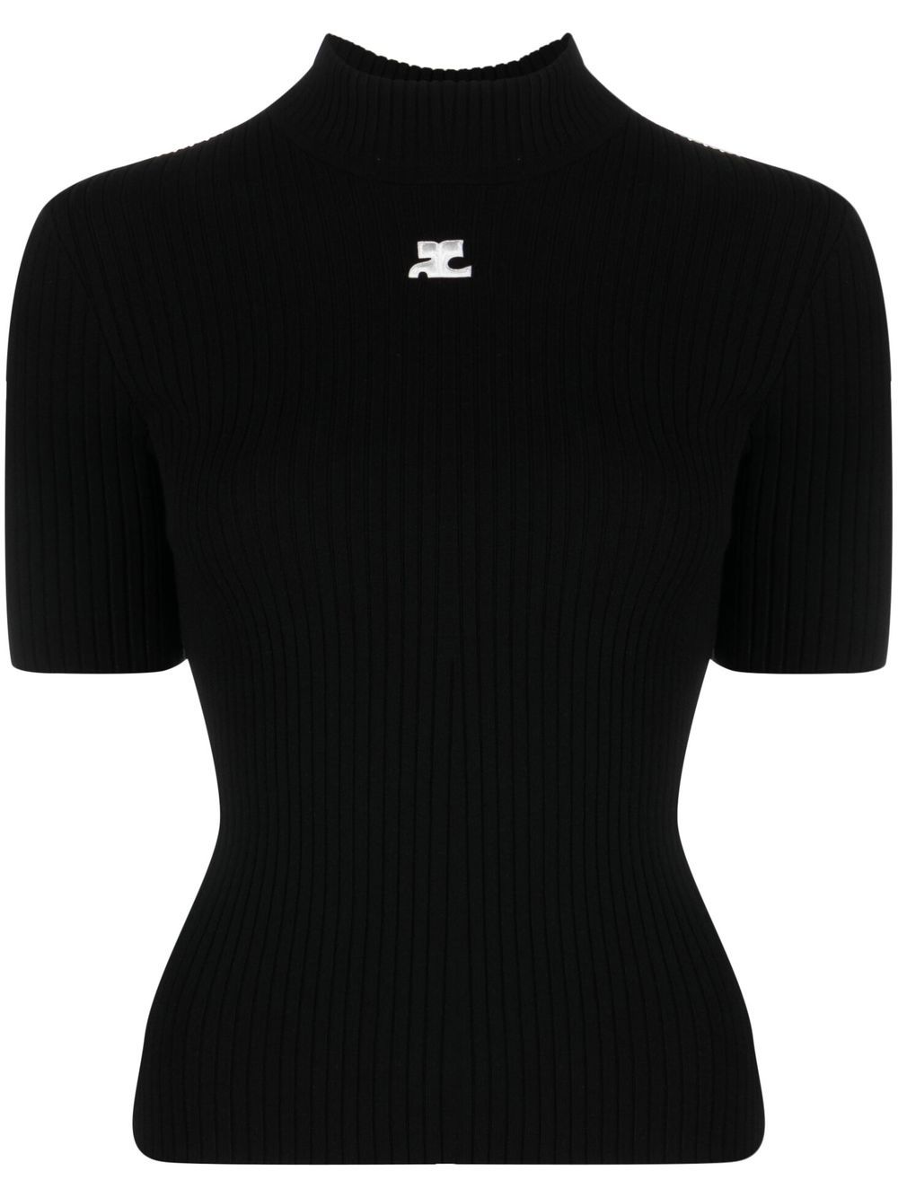 COURREGES RE-EDITION Logo Knitted Top - Black