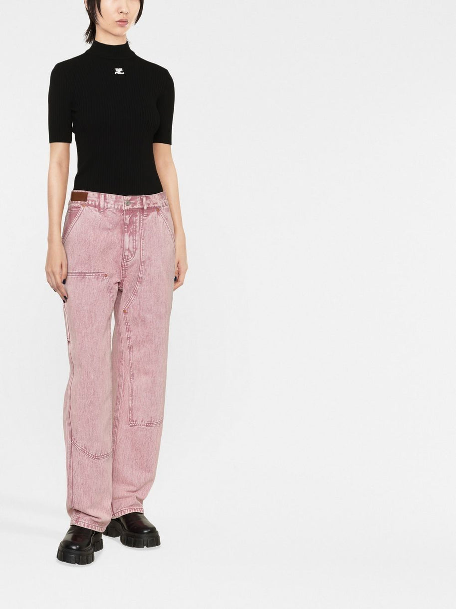 COURREGES RE-EDITION Logo Knitted Top - Black