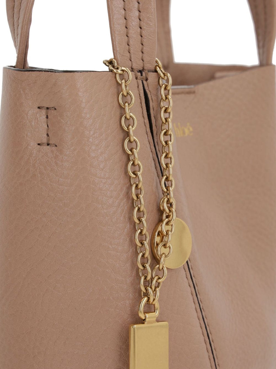 Chloé Spin Small Leather Tote Bag Pink