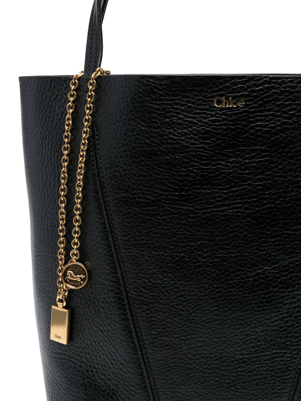 Chloé Spin Medium Leather Bag Black