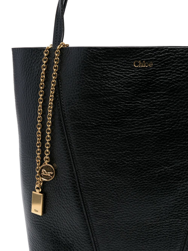 Chloé Spin Medium Leather Bag Black
