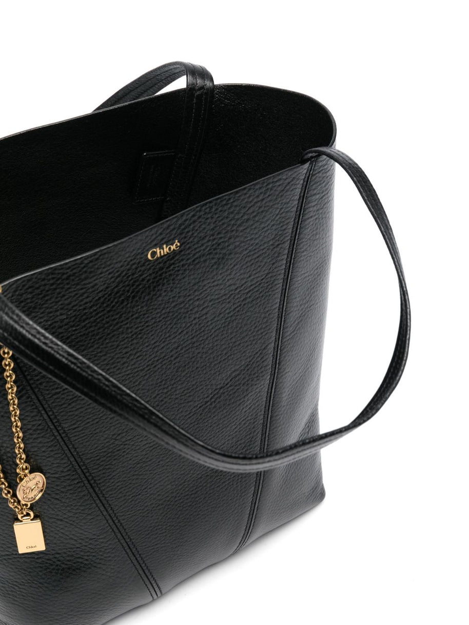 Chloé Spin Medium Leather Bag Black