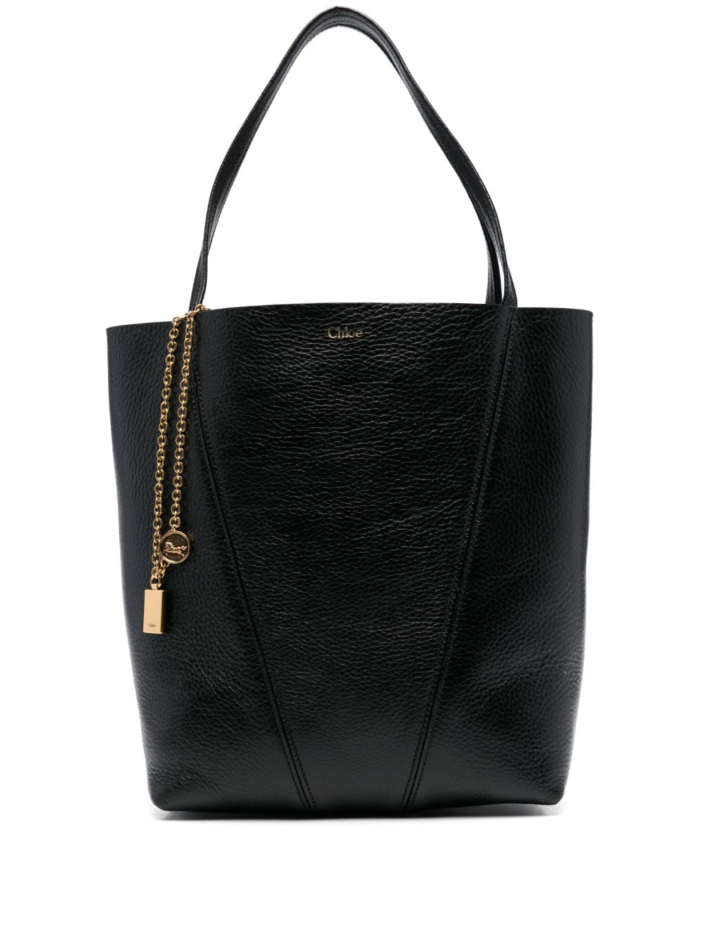 Chloé Spin Medium Leather Bag Black
