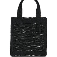 Chloé Summer Banana Rafia Tote Bag Black