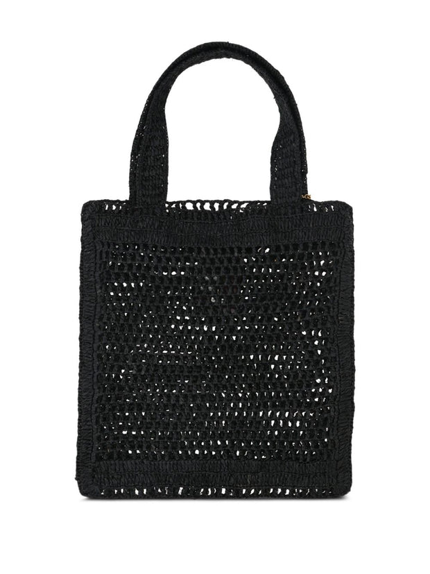 Chloé Summer Banana Rafia Tote Bag Black
