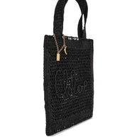 Chloé Summer Banana Rafia Tote Bag Black