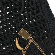 Chloé Summer Banana Rafia Tote Bag Black