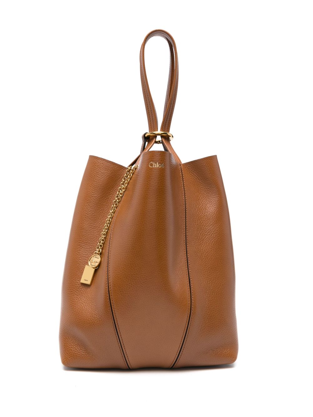 Chloé Spin Medium Leather Bag Brown
