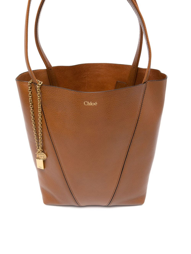 Chloé Spin Medium Leather Bag Brown
