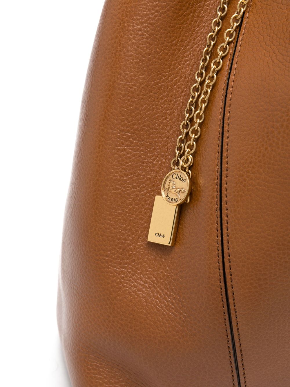 Chloé Spin Medium Leather Bag Brown
