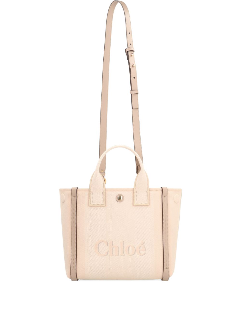 Chloé Carry Small Canvas Tote Bag Beige