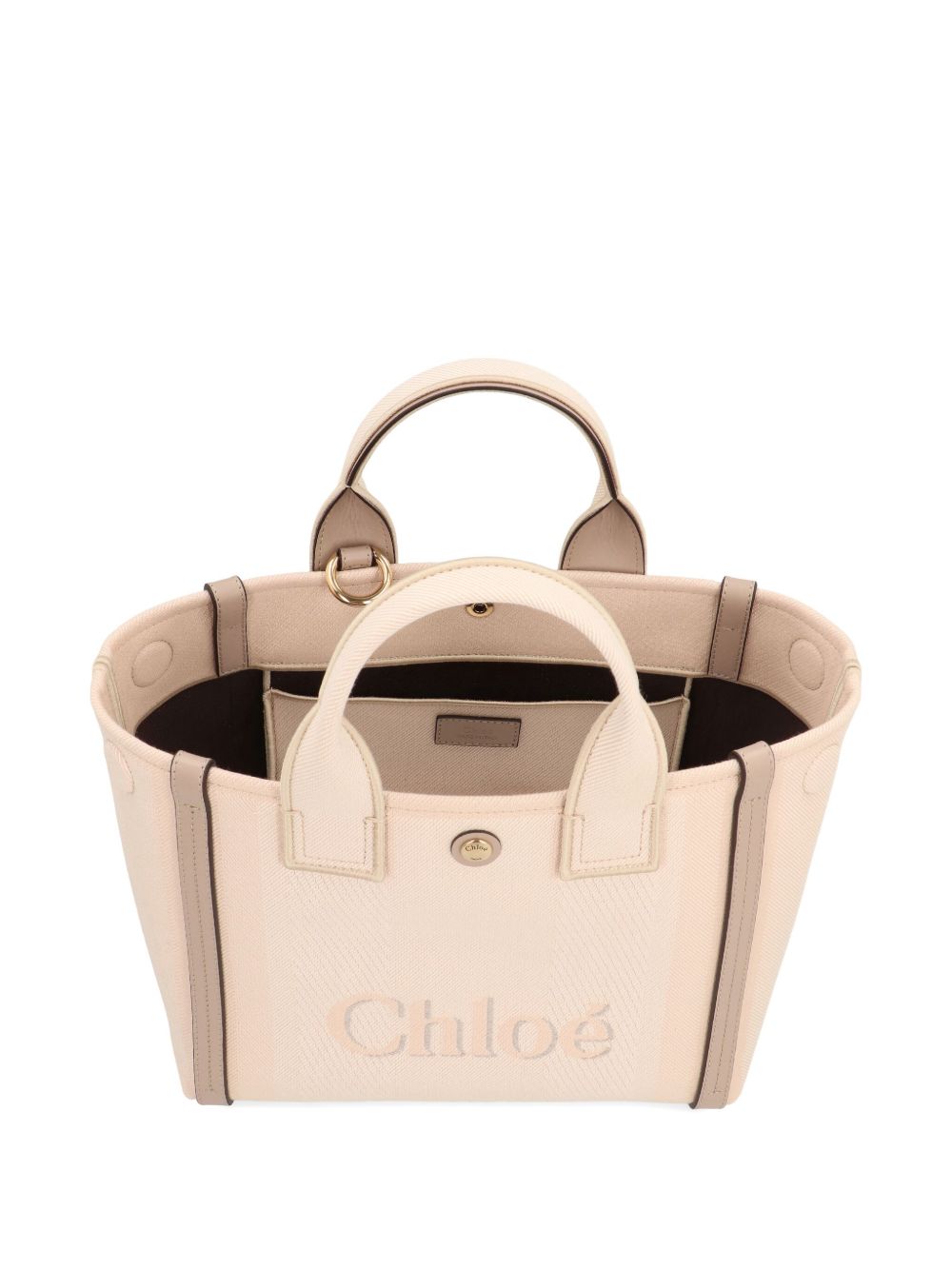 Chloé Carry Small Canvas Tote Bag Beige