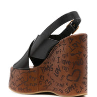 Chloé Maxime Wedge Sandals Black