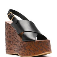 Chloé Maxime Wedge Sandals Black