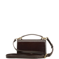 Golden Goose Small Venezia Bag In Dark Brown Leather With Gold Buckle