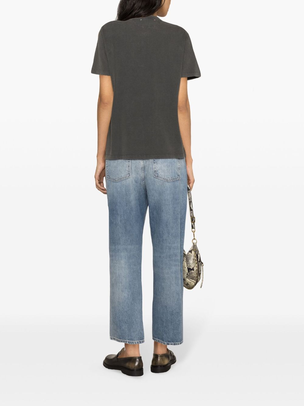 Golden Goose Embroidered Cotton T-shirt Grey