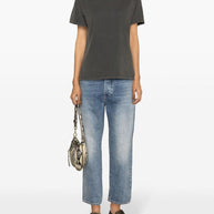 Golden Goose Embroidered Cotton T-shirt - Grey