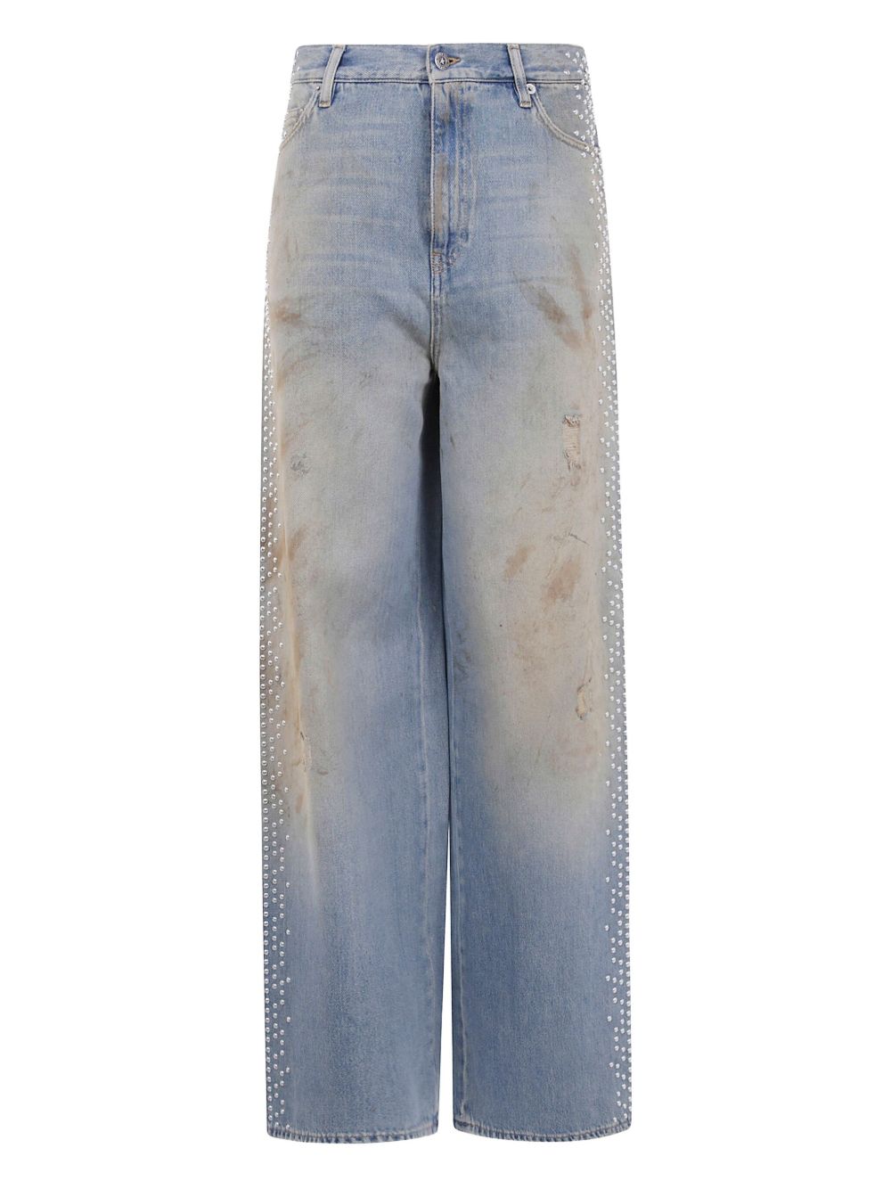 Golden Goose Embellished Boyfriend Denim Jeans Blue