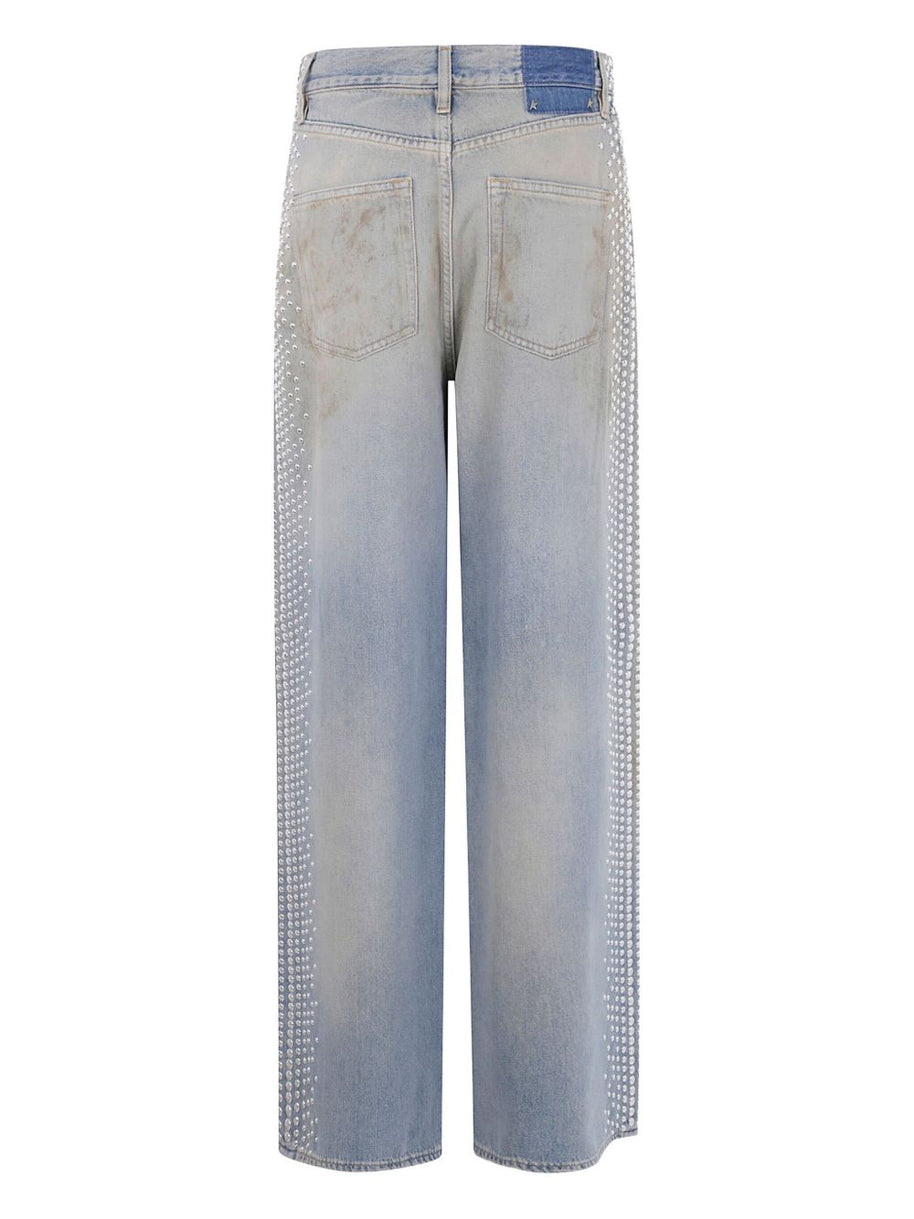 Golden Goose Embellished Boyfriend denim jeans - Clear Blue