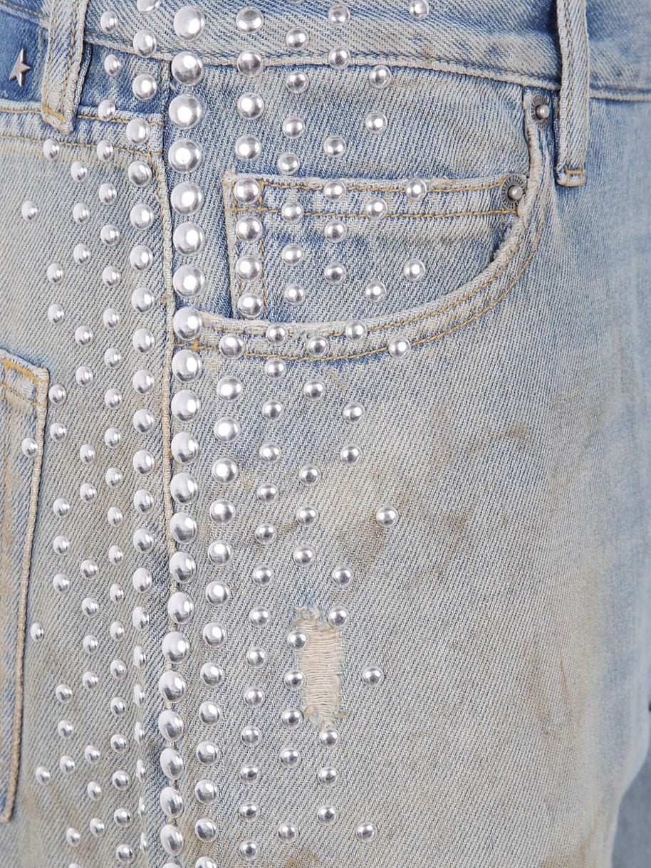 Golden Goose Embellished Boyfriend denim jeans - Clear Blue