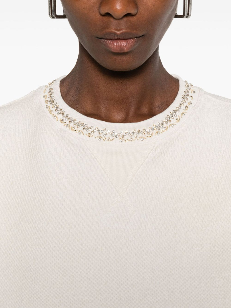 Golden Goose Cotton Cropped Sweatshirt - White