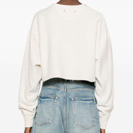 Golden Goose Cotton Cropped Sweatshirt - White