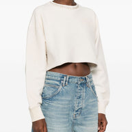 Golden Goose Cotton Cropped Sweatshirt - White