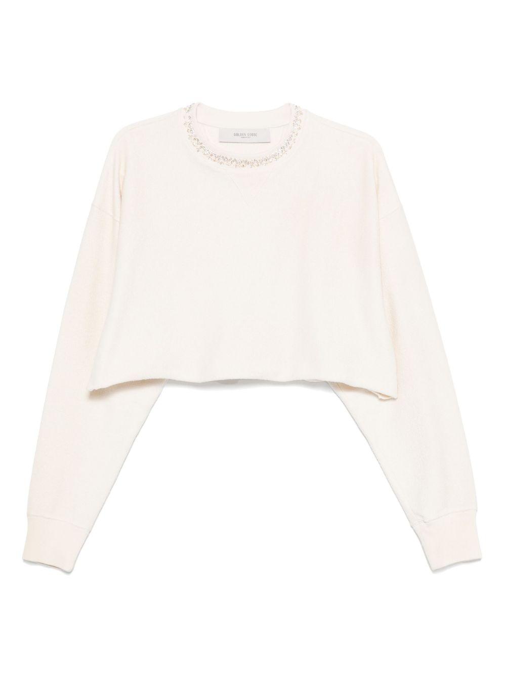 Golden Goose Cotton Cropped Sweatshirt White