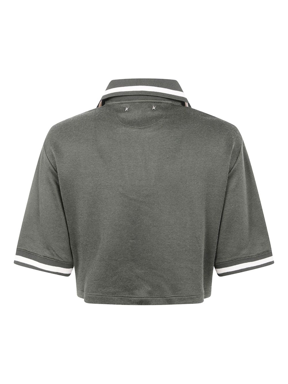 Golden Goose Cotton Cropped Polo Shirt - Green