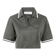 Golden Goose Cotton Cropped Polo Shirt - Green