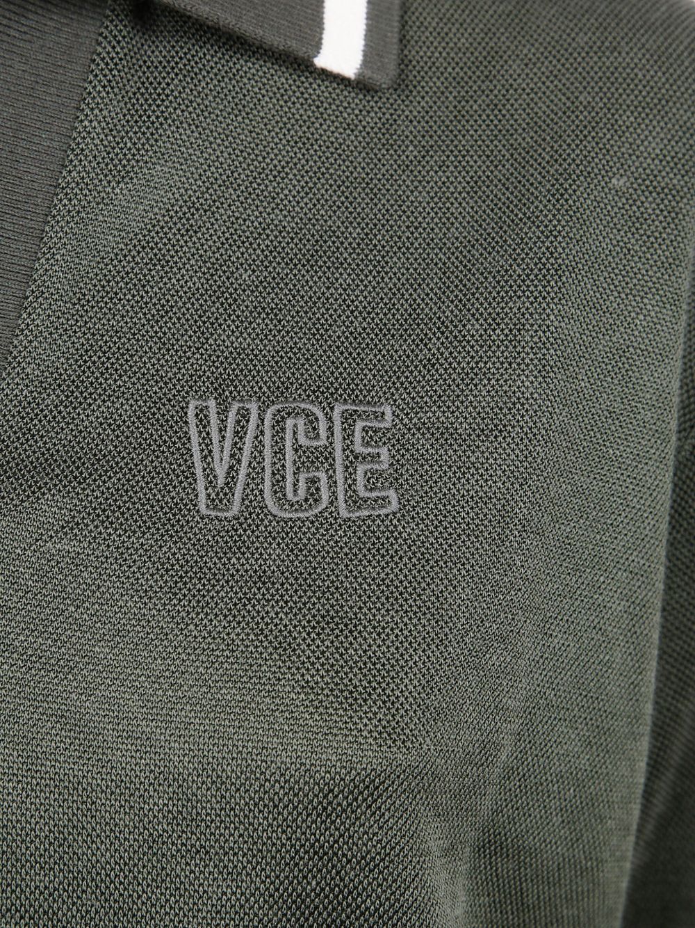 Golden Goose Cotton Cropped Polo Shirt Green