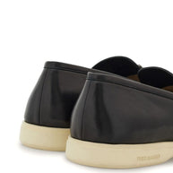 Ferragamo Gancini Leather Loafers - Black