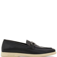 Ferragamo Gancini Leather Loafers - Black