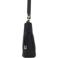 Ferragamo Medium Leather Hobo Bag - Black
