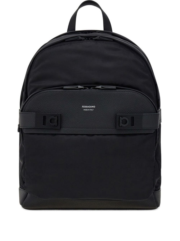 Ferragamo Twins Nylon Backpack - Black