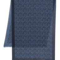 Ferragamo Printed Wool Scarf - Blue