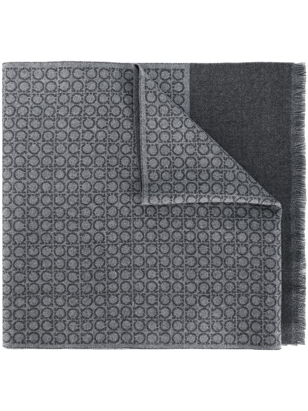 Ferragamo Gancini Wool Scarf - Grey