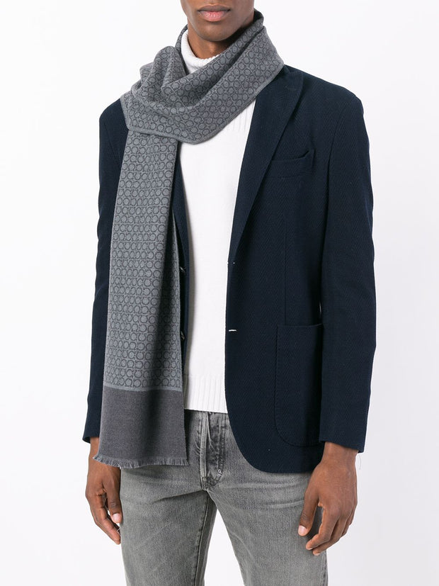 Ferragamo Gancini Wool Scarf - Grey