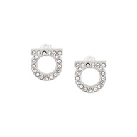 Ferragamo Gancini Crystal S Earrings - Silver
