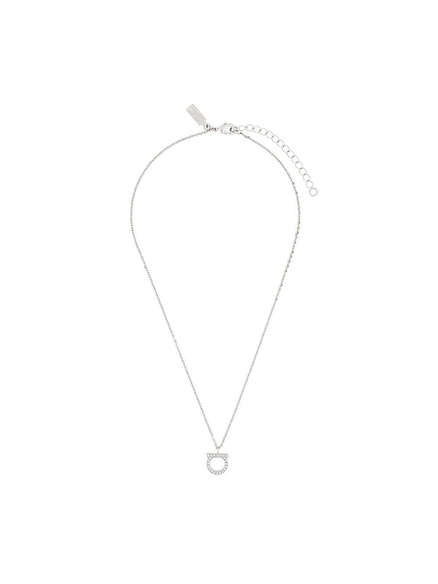 Ferragamo Gancini Strass Necklace - Silver