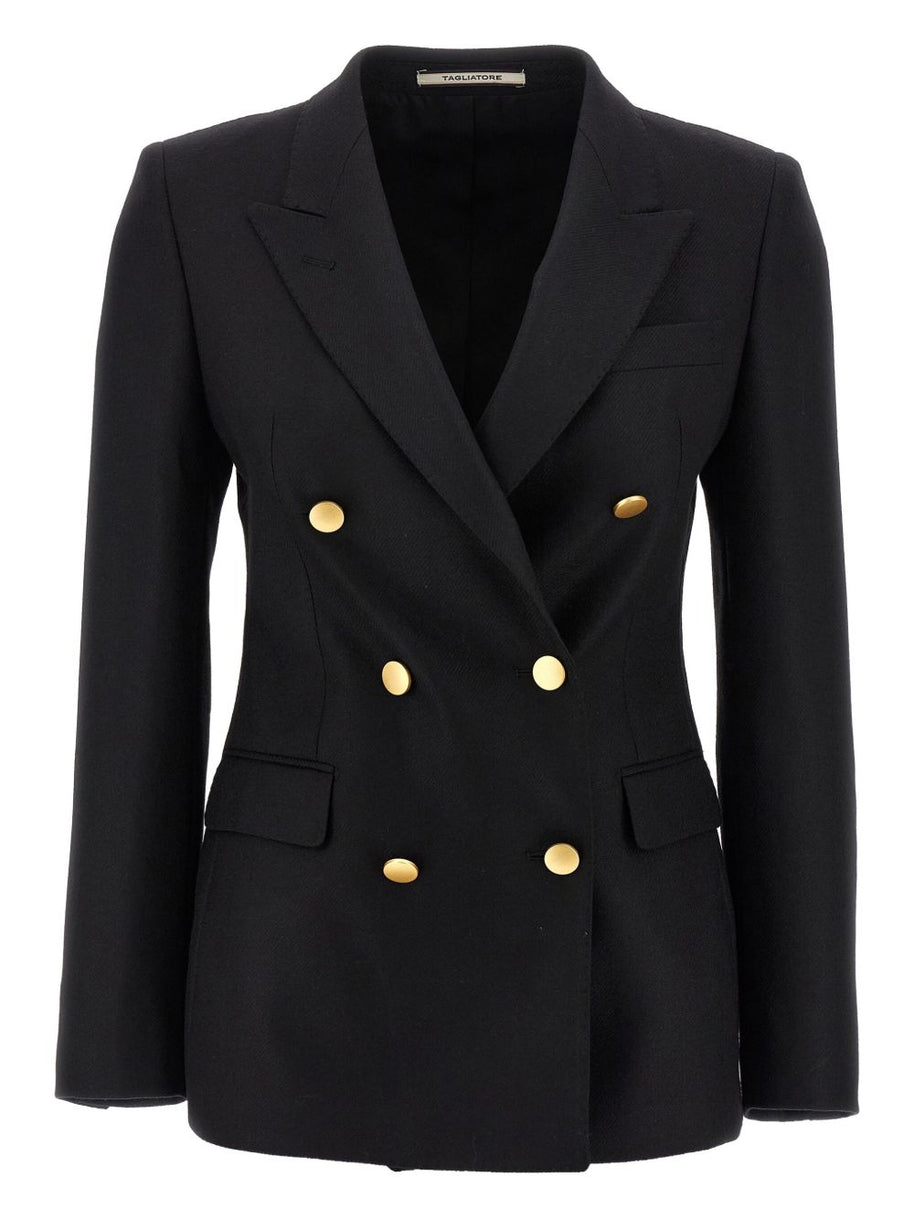 Tagliatore Wool Double-breasted Jacket Black