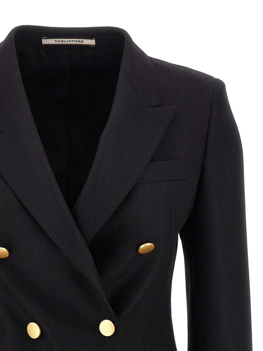Tagliatore Wool Double-breasted Jacket Black