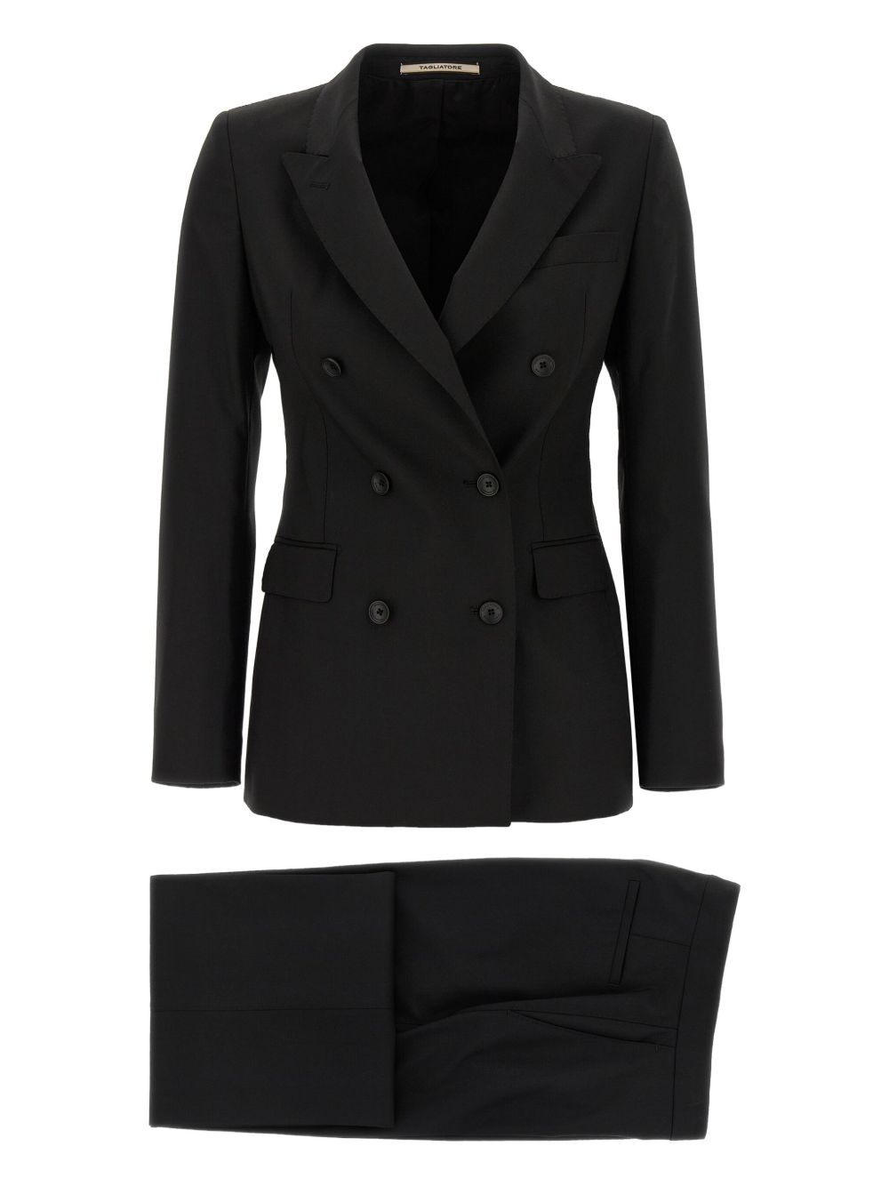 Tagliatore Wool Blend Suit Black